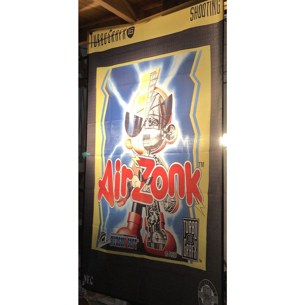 Air Zonk TurboGrafx-16 TG16 5' NEC Flag Banner Poster TurboGrafx16 Bonk